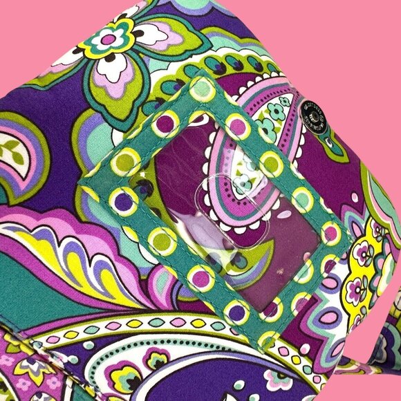 Vera Bradley Purple Teal Paisley Crossbody Bag Quilted Cotton Adjustable Strap - Picture 9 of 14